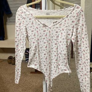 PINK floral bodysuit